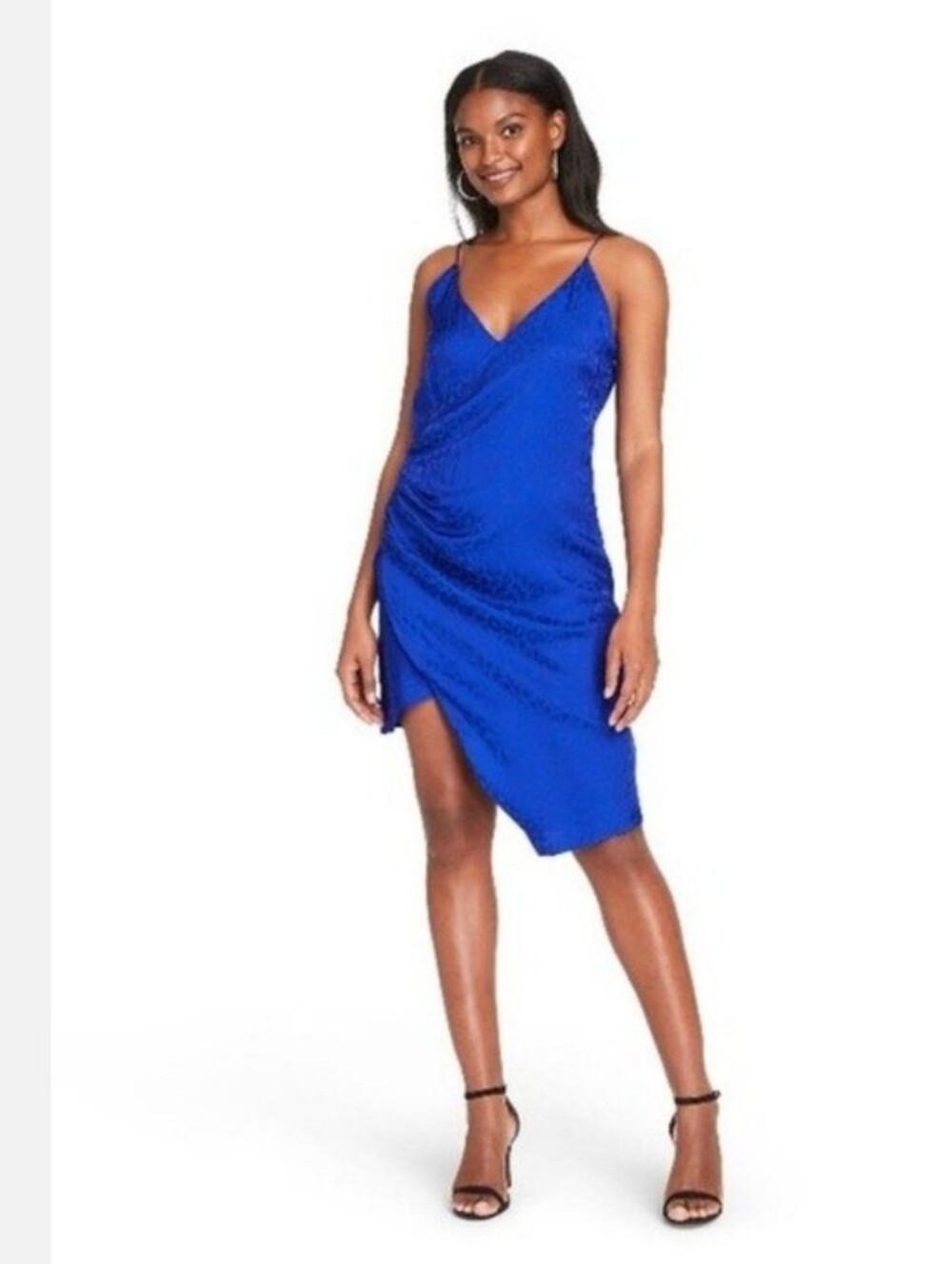 Cushnie Target Dress Womens Blue Leopard Jacquard Wrap Asymmetrical Viscose 14